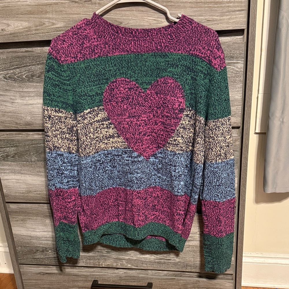 LOFT Multicolor Heart Sweater